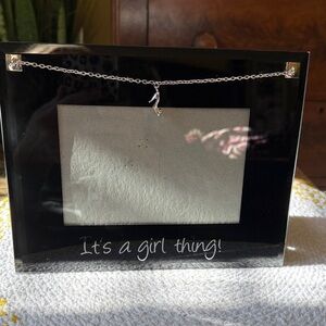 Black & Silver Photo Frame with Chain Accent
